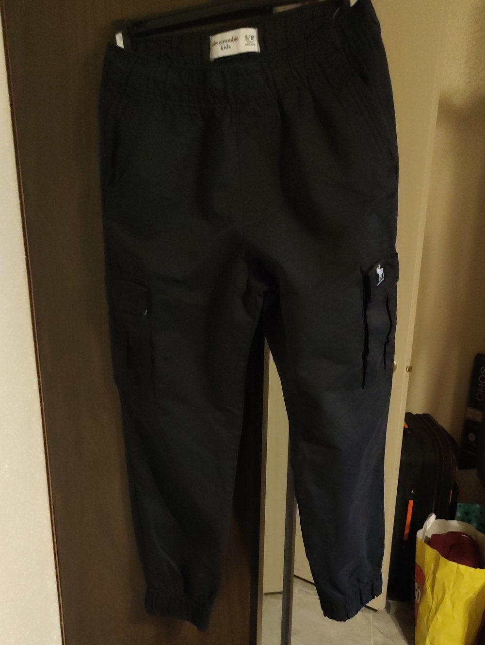 Abercrombie Kids Black Cargo Jogger Pants - Classic Utility Style